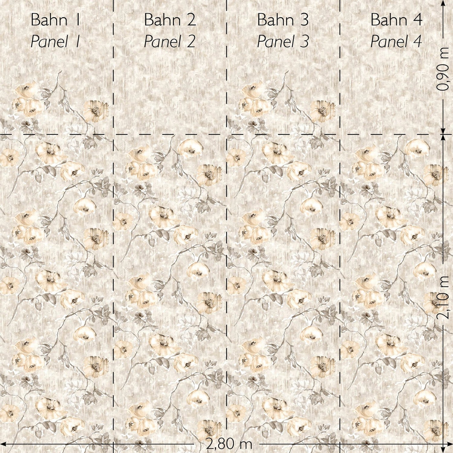 Petunia Twinwall mural in silver grey color - pattern number GH26964-23 - by Galerie in the Julie Feels Home collection