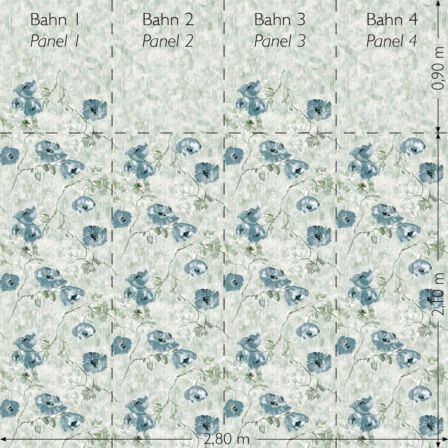 Petunia Twinwall mural in green color - pattern number GH26965-23 - by Galerie in the Julie Feels Home collection