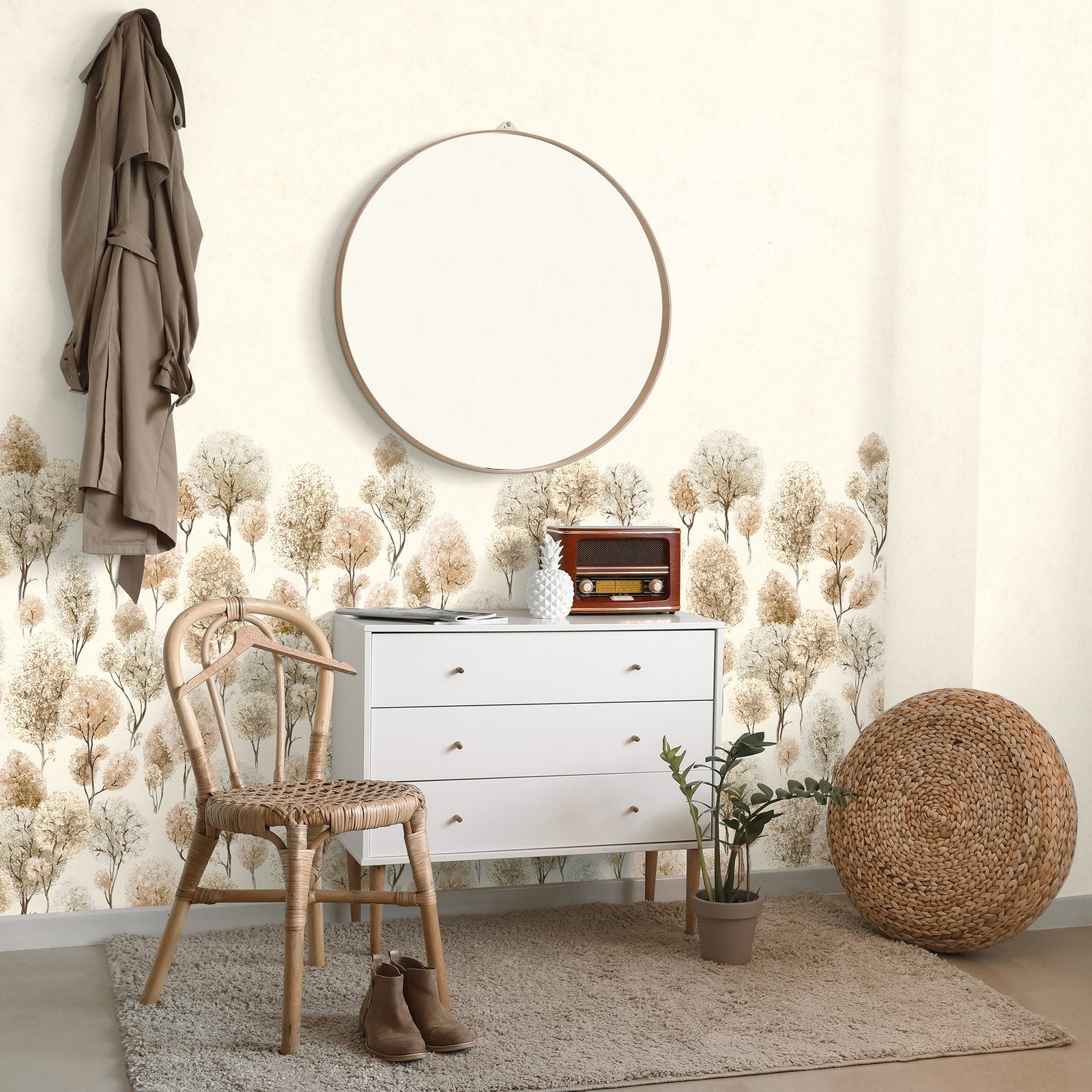 Tilia Twinwall mural in cream color - pattern number GH26970-23 - by Galerie in the Julie Feels Home collection