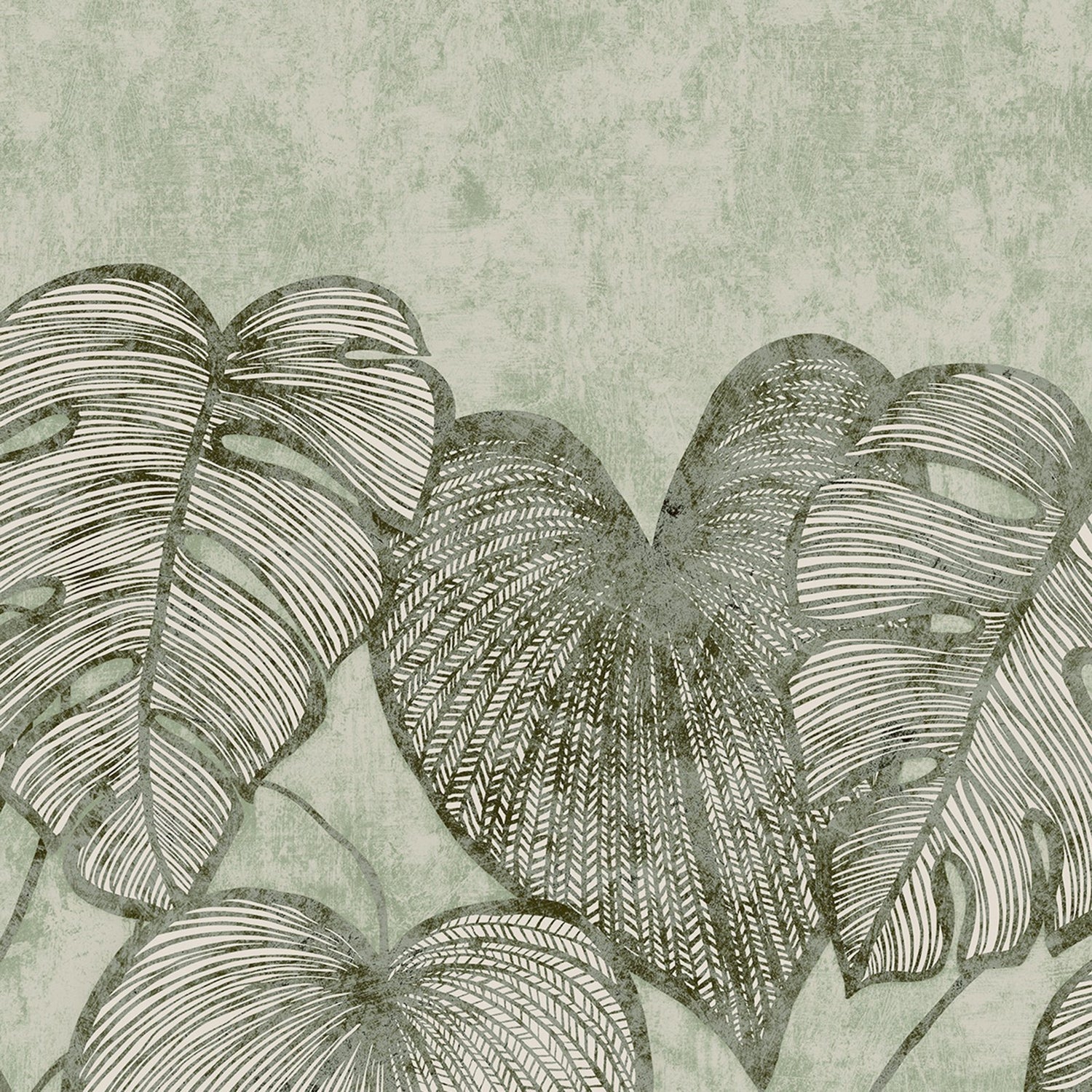 Monstera Twinwall mural in green color - pattern number GH26973-23 - by Galerie in the Julie Feels Home collection