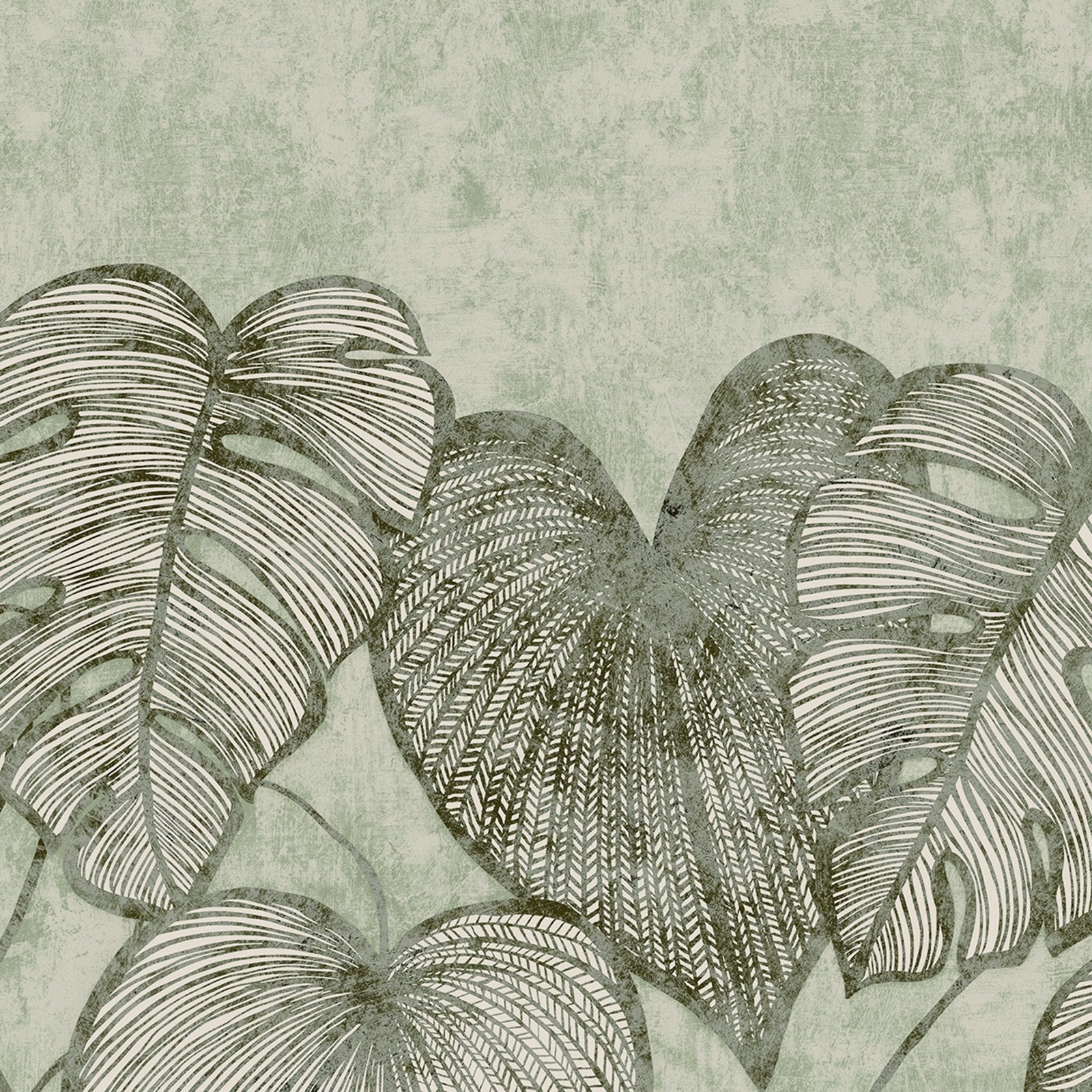 Monstera Twinwall mural in green color - pattern number GH26973-23 - by Galerie in the Julie Feels Home collection