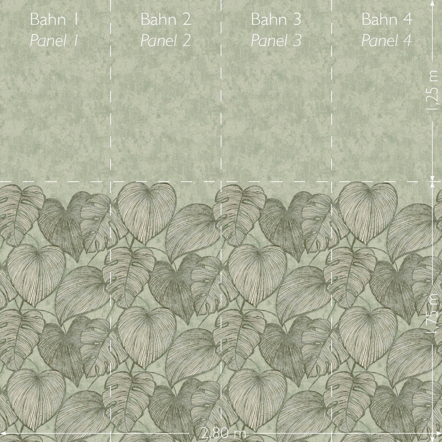 Monstera Twinwall mural in green color - pattern number GH26973-23 - by Galerie in the Julie Feels Home collection