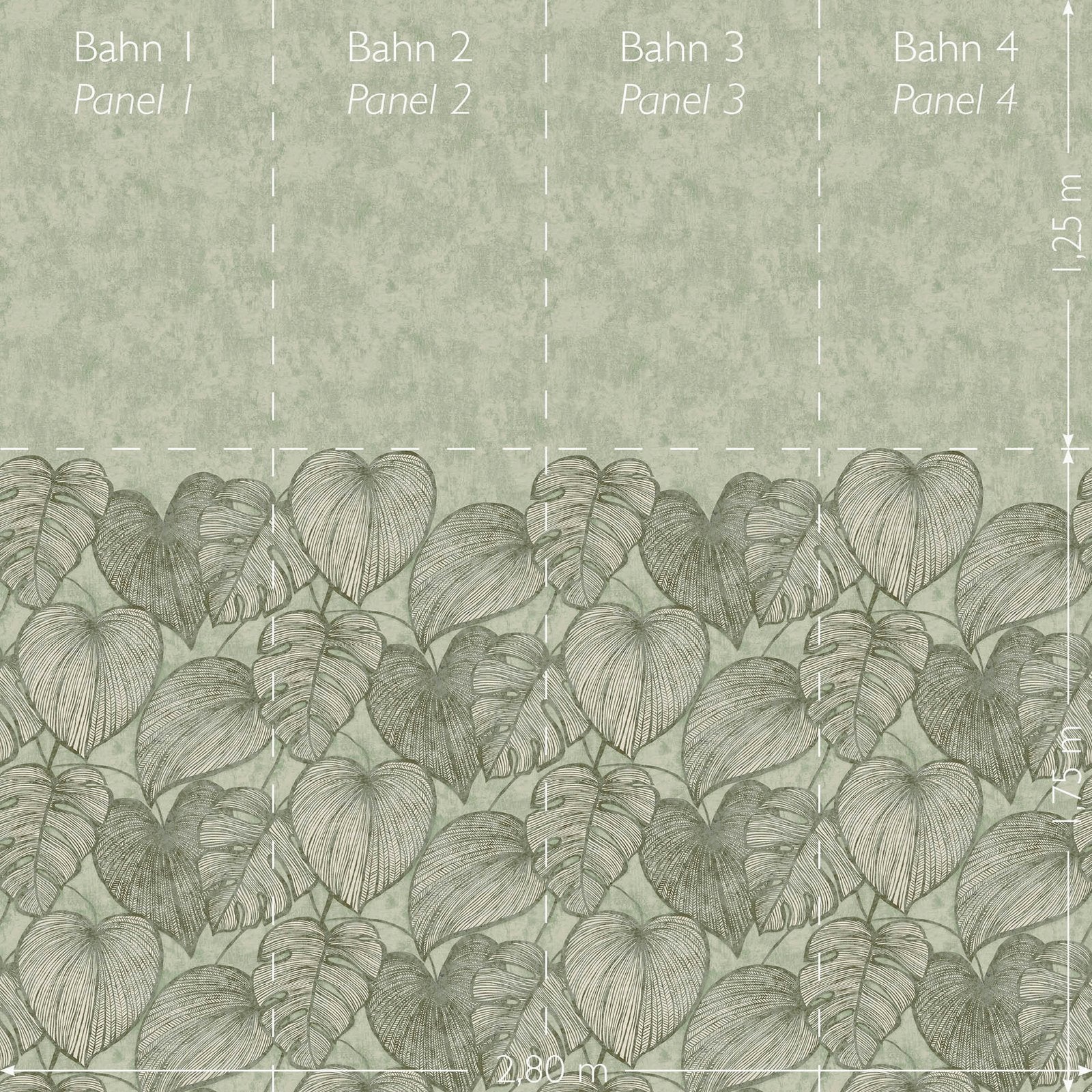 Monstera Twinwall mural in green color - pattern number GH26973-23 - by Galerie in the Julie Feels Home collection