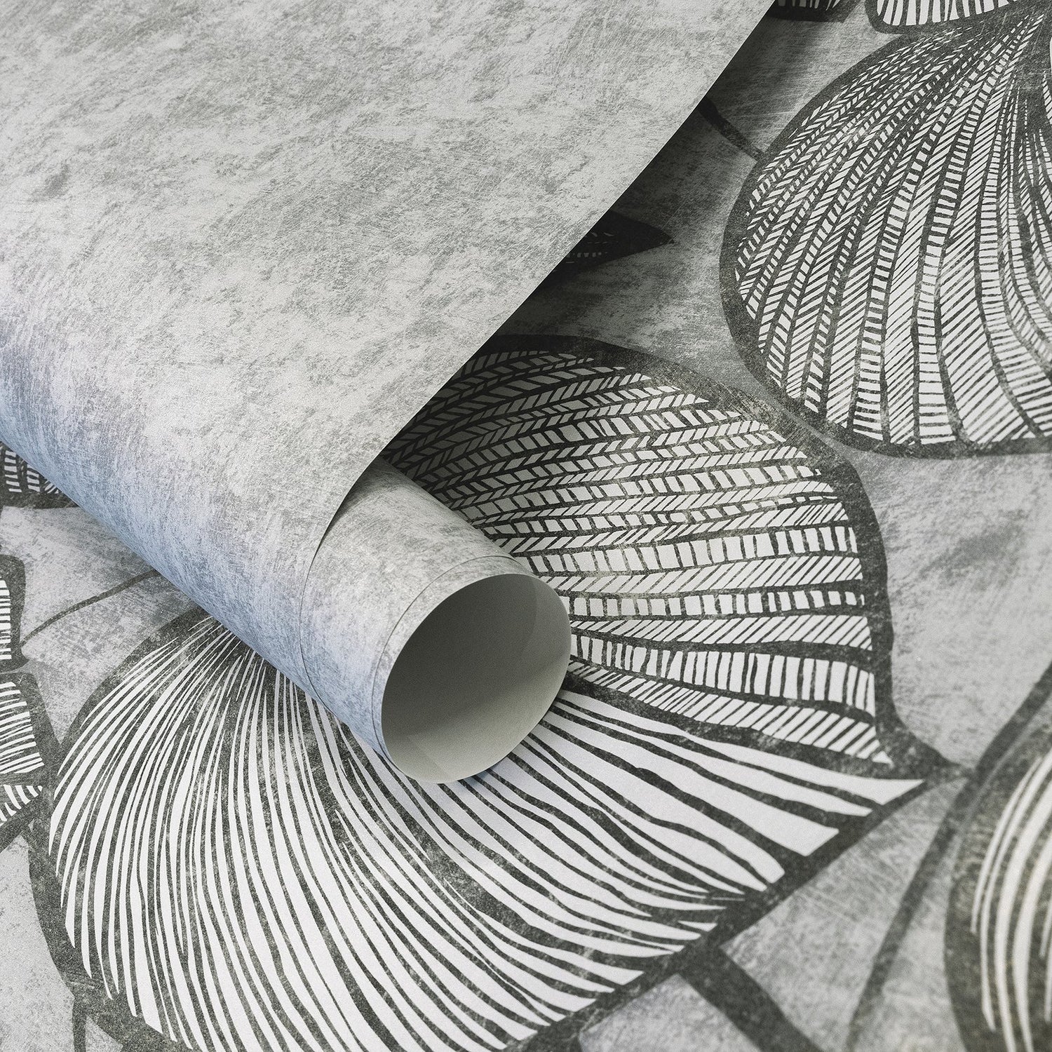 Monstera Twinwall mural in silver grey color - pattern number GH26977-23 - by Galerie in the Julie Feels Home collection