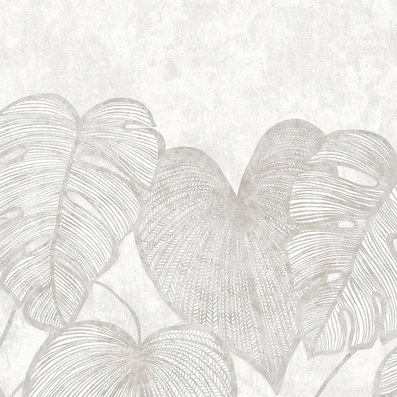 Monstera Twinwall mural in white color - pattern number GH26979-23 - by Galerie in the Julie Feels Home collection