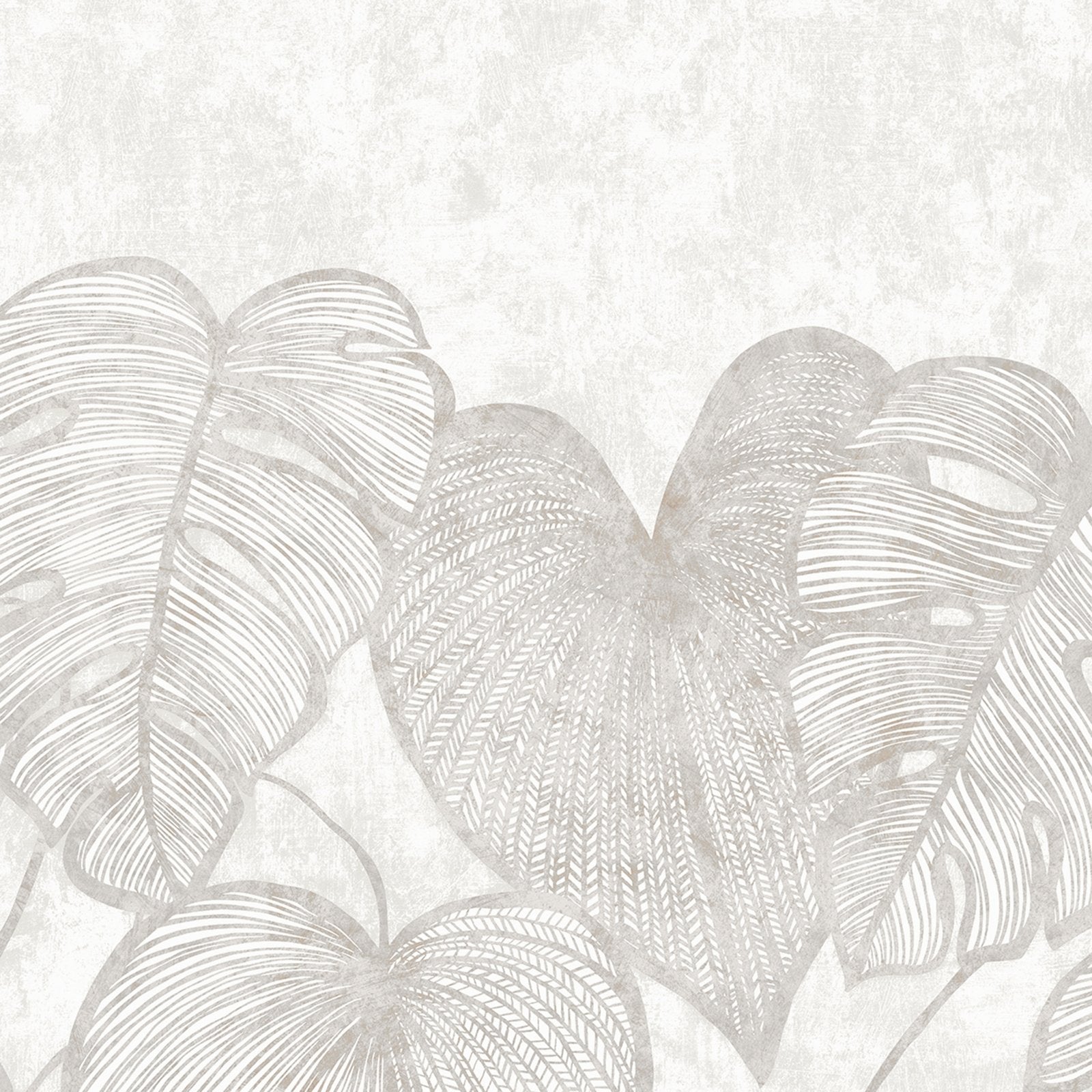 Monstera Twinwall mural in white color - pattern number GH26979-23 - by Galerie in the Julie Feels Home collection