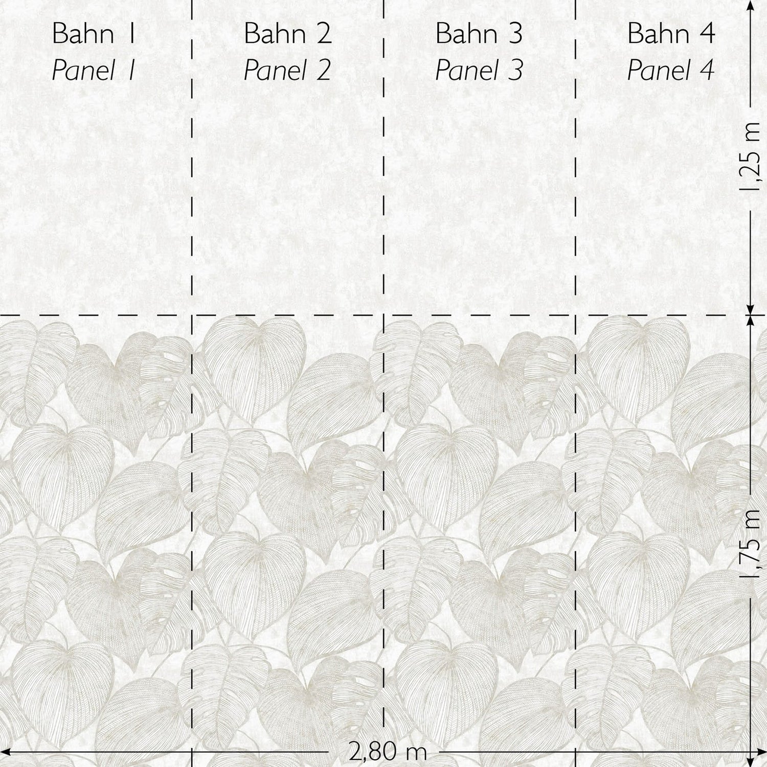 Monstera Twinwall mural in white color - pattern number GH26979-23 - by Galerie in the Julie Feels Home collection