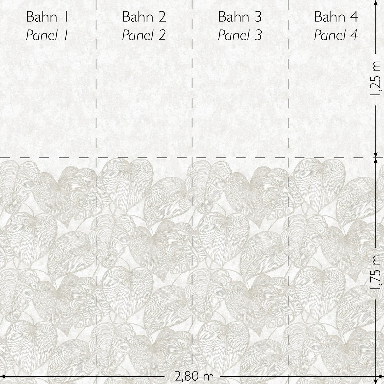 Monstera Twinwall mural in white color - pattern number GH26979-23 - by Galerie in the Julie Feels Home collection