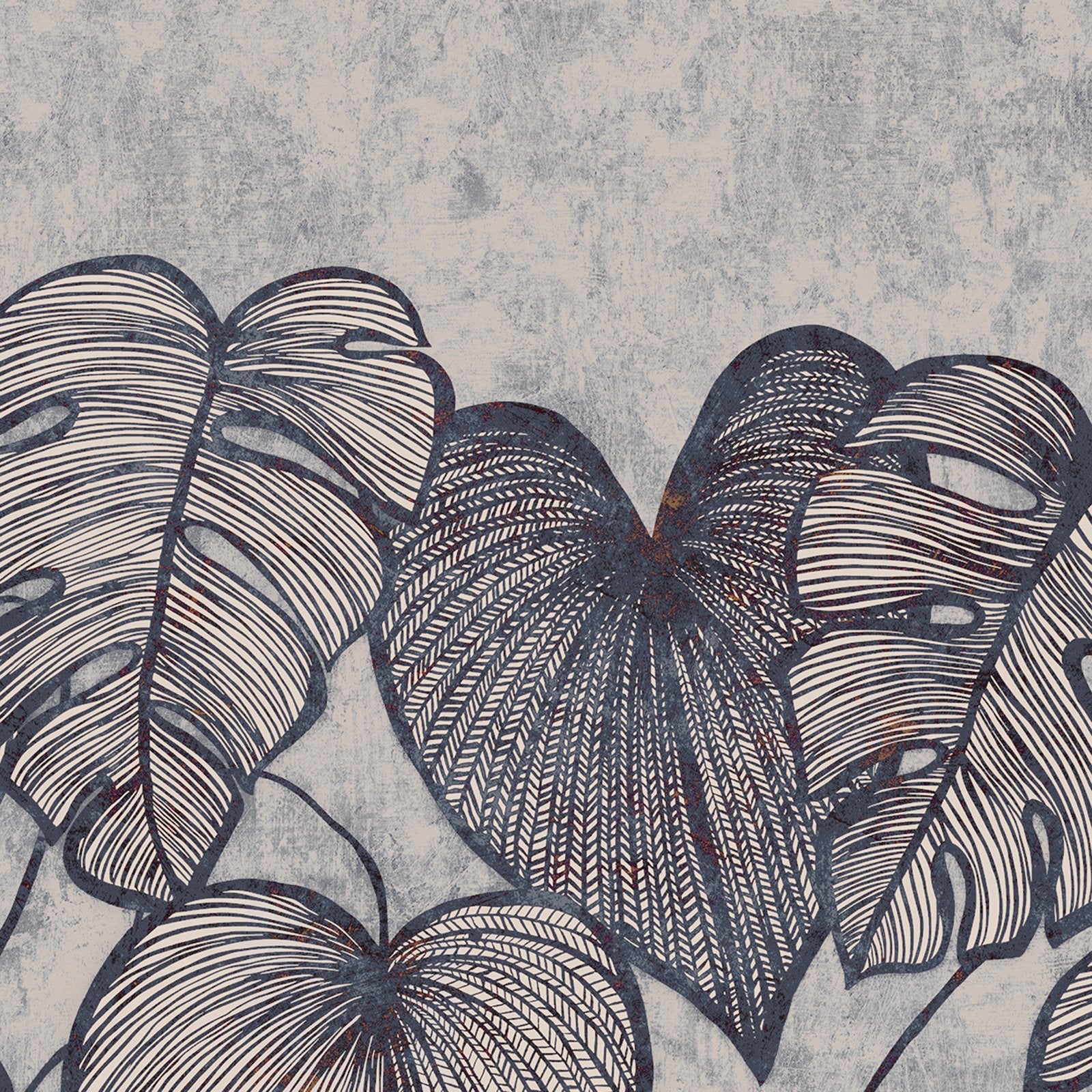 Monstera Twinwall mural in blue color - pattern number GH26980-23 - by Galerie in the Julie Feels Home collection