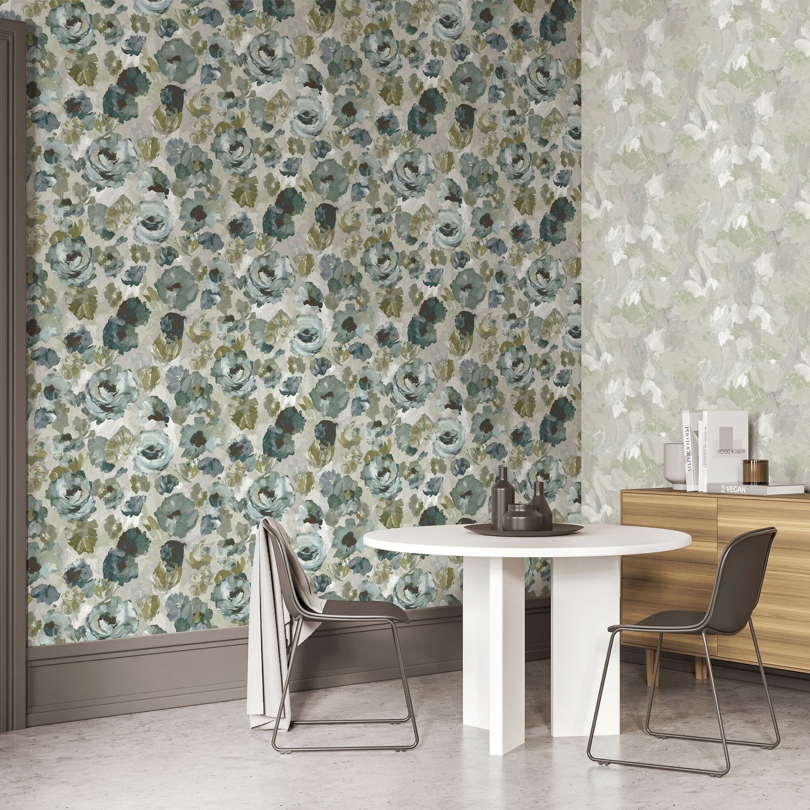Paeonia wallpaper in green color - pattern number GH26982-23 - by Galerie in the Julie Feels Home collection