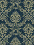 In Reg Classic Damask fabric in navy gold color - pattern number CI38213 - by Patton Norwall in the Classic Impressions collection