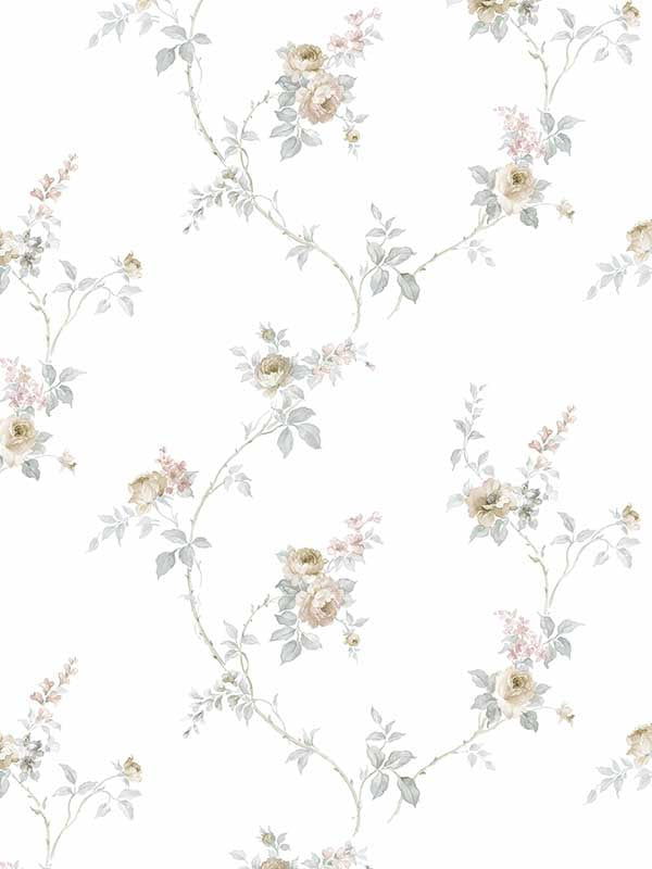 In Reg White Wedding Trail wallpaper in cream grey color - pattern number CI38224 - by Patton Norwall in the Classic Impressions collection