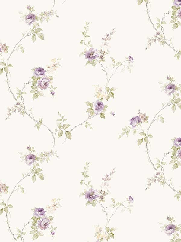 In Reg White Wedding Trail wallpaper in beige purple yellow color - pattern number CI38226 - by Patton Norwall in the Classic Impressions collection