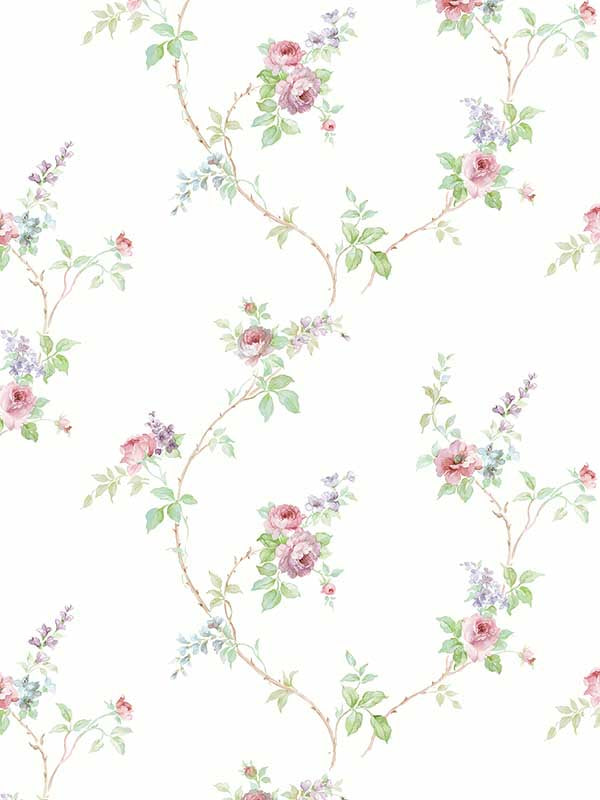 In Reg White Wedding Trail wallpaper in pink purple blue color - pattern number CI38227 - by Patton Norwall in the Classic Impressions collection