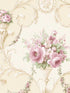 In register Ornamental Floral wallpaper in cream pink green color - pattern number CI38230 - by Patton Norwall in the Classic Impressions collection