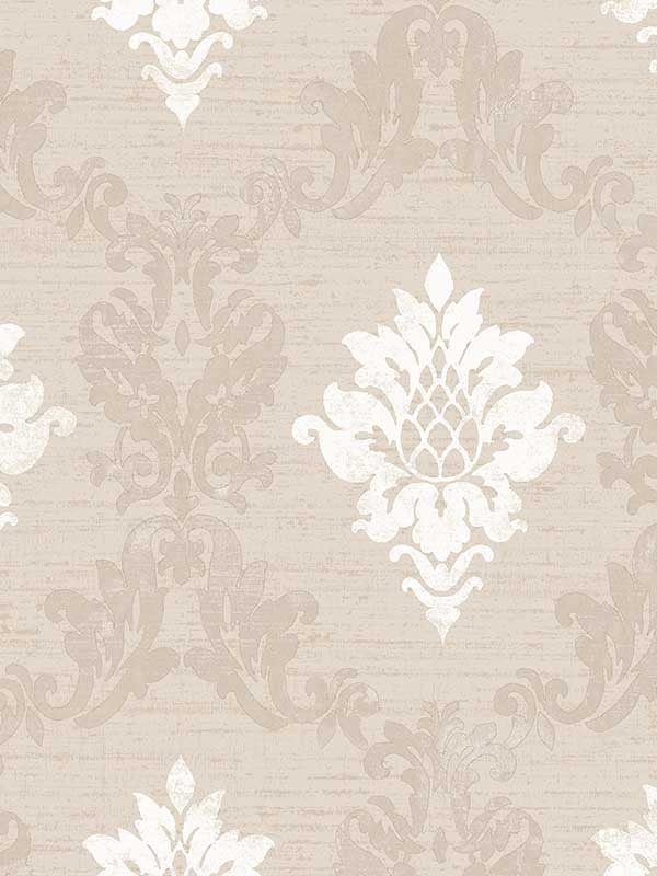 In register Silk Damask wallpaper in creams color - pattern number CI38242 - by Patton Norwall in the Classic Impressions collection