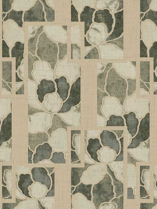 Capri wallpaper in beige green grey color - pattern number 9612 - by Armani Casa in the Graphic Elements collection