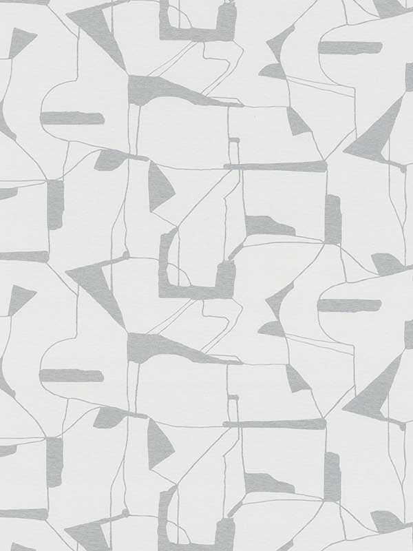 Calder Abstract wallpaper in silver color - pattern number 4178-4449 - by Warner in the Modern Expressions collection
