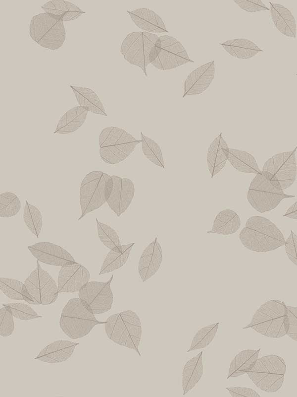 Myles Leaves wallpaper in sterling color - pattern number 4174-4649 - by Warner in the Grasscloth Resource Volume 2 collection