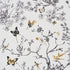 Birds and Butterflies Wallpaper in black and gold color - pattern number 2704424 - by Schumacher in the Perennial Favorites collection