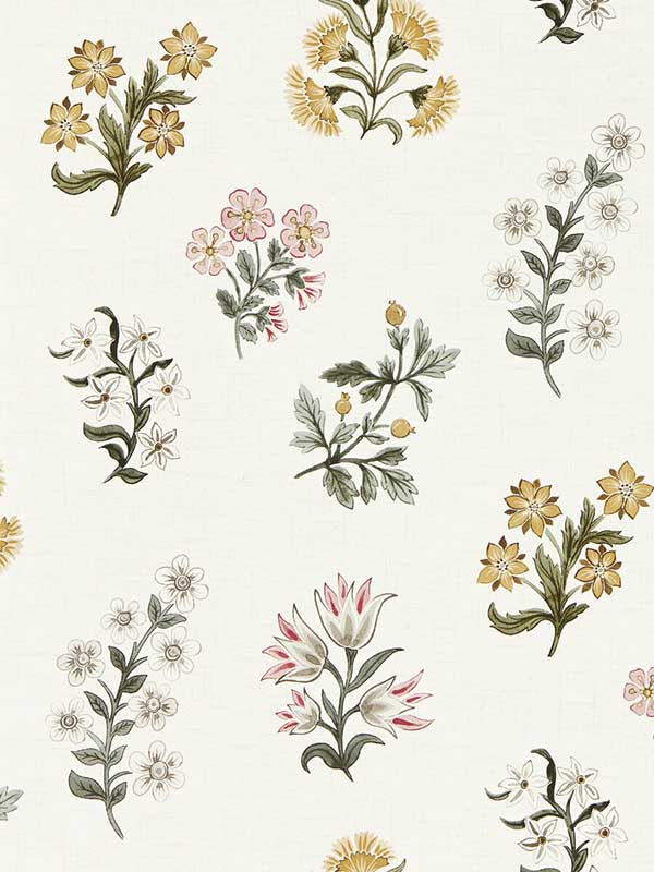 Leiden fabric in blush ochre color - pattern number W0194/01.CAC.0 - by Clarke and Clarke in the Secret Garden Wallcoverings collection