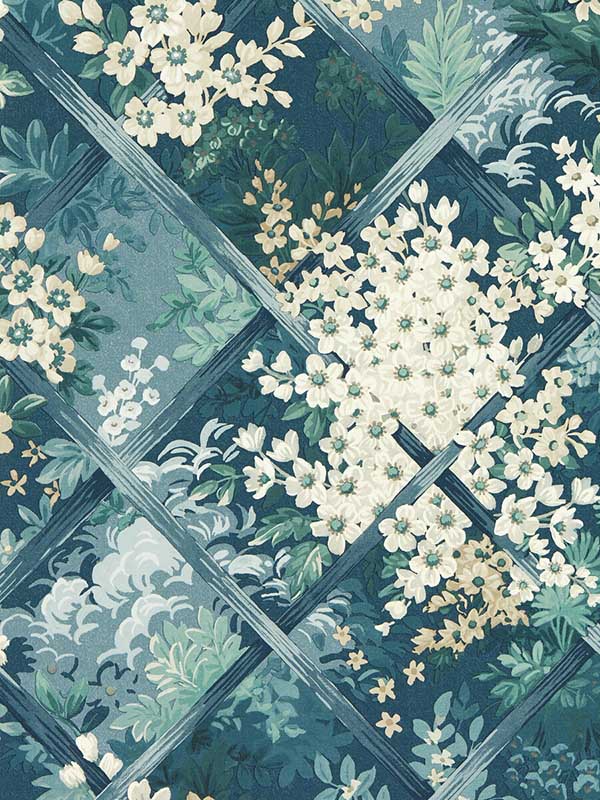 Maymont fabric in midnight color - pattern number W0195/02.CAC.0 - by Clarke and Clarke in the Secret Garden Wallcoverings collection