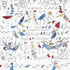 Aviary fabric in multi on white color - pattern number 2705511 - by Schumacher in the Avant Garde collection