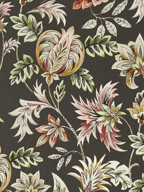 Sizergh fabric in charcoal color - pattern number W0198/02.CAC.0 - by Clarke and Clarke in the Secret Garden Wallcoverings collection