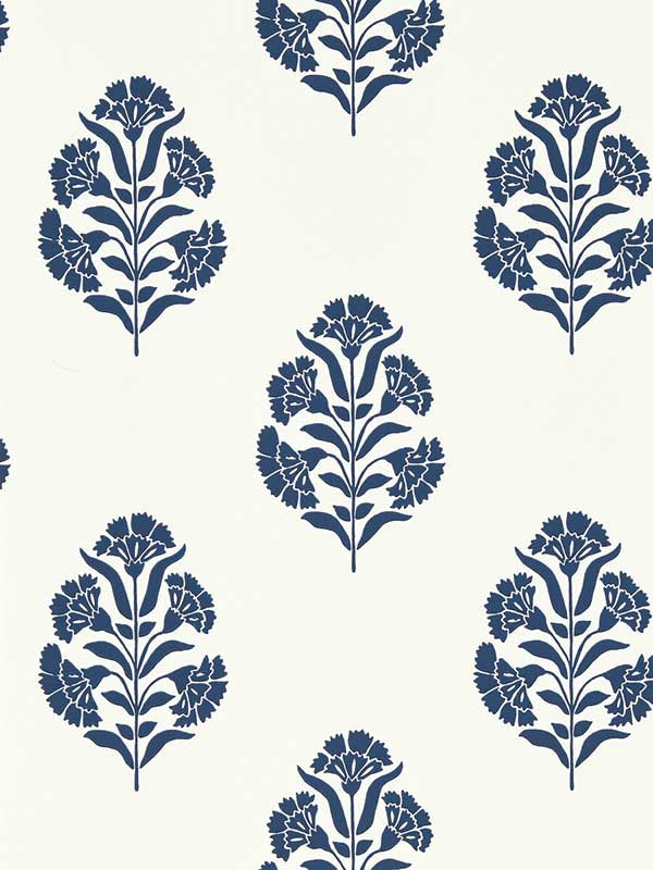 Standen fabric in midnight color - pattern number W0199/03.CAC.0 - by Clarke and Clarke in the Secret Garden Wallcoverings collection