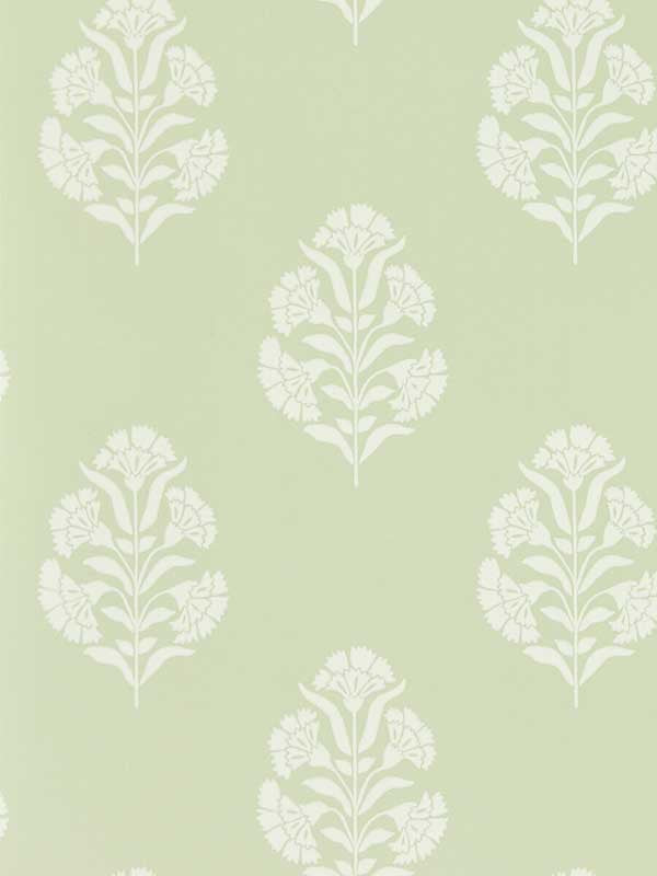 Standen fabric in sage color - pattern number W0199/06.CAC.0 - by Clarke and Clarke in the Secret Garden Wallcoverings collection
