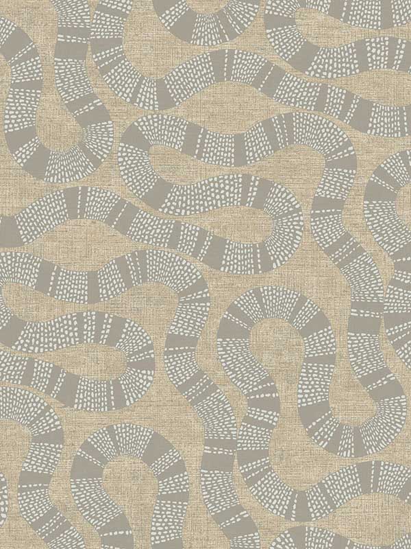 Ophidia fabric in taupe color - pattern number AB3003 - by Antonina Vella in the Artifacts collection