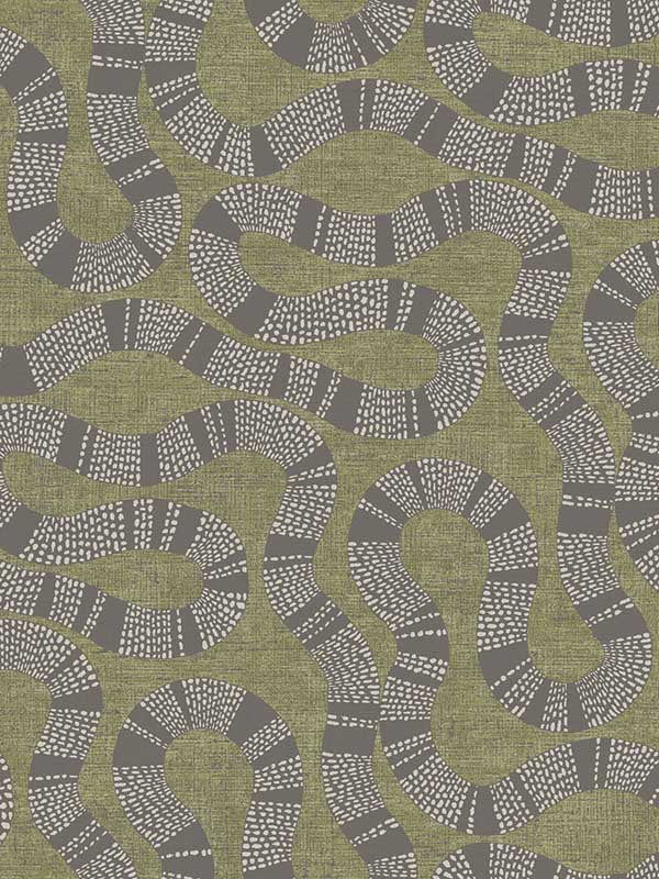 Ophidia fabric in olive color - pattern number AB3005 - by Antonina Vella in the Artifacts collection