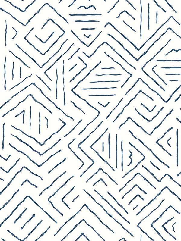 Sirih wallpaper in navy color - pattern number AB3083 - by Antonina Vella in the Artifacts collection