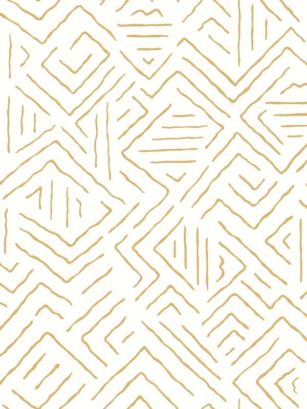 Sirih wallpaper in ochre color - pattern number AB3084 - by Antonina Vella in the Artifacts collection
