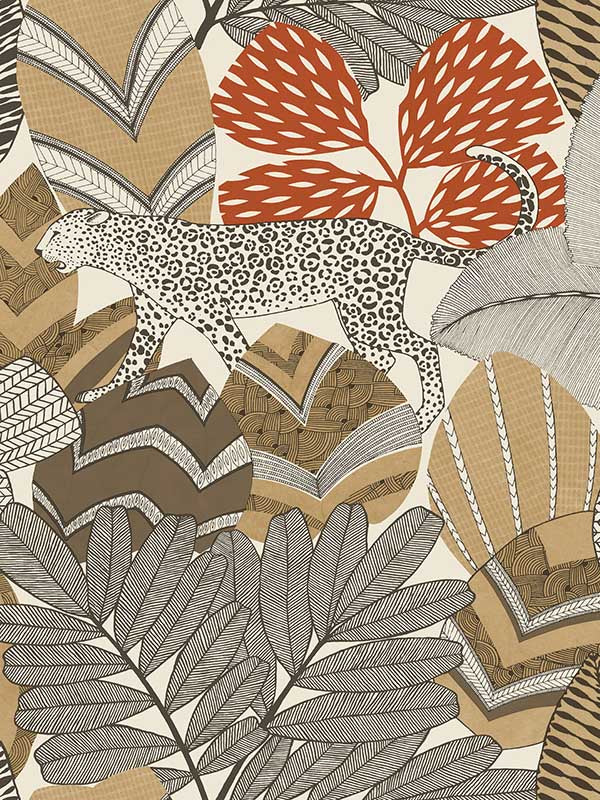 Namiri wallpaper in ochre color - pattern number AB3111 - by Antonina Vella in the Artifacts collection