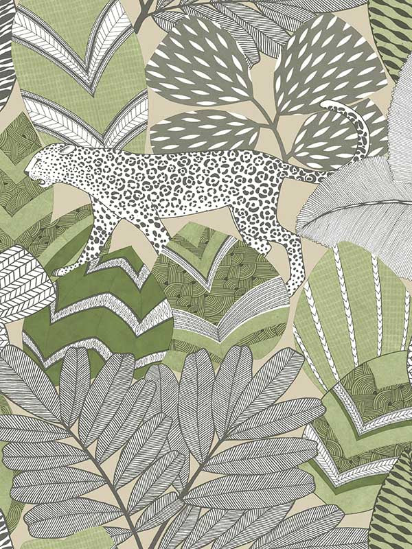 Namiri wallpaper in green color - pattern number AB3114 - by Antonina Vella in the Artifacts collection