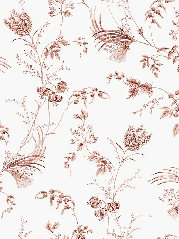 Floral Lace wallpaper in brick color - pattern number MX9684 - by Ronald Redding in the Astoria collection