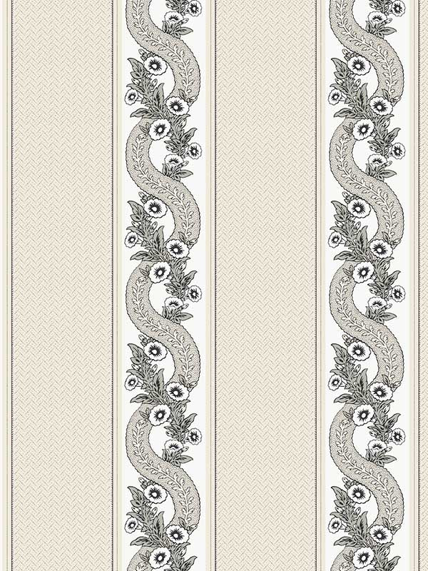 Abbeys Garland wallpaper in black and white color - pattern number MX9691 - by Ronald Redding in the Astoria collection