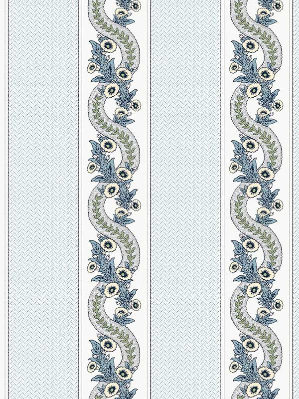 Abbeys Garland wallpaper in aqua color - pattern number MX9692 - by Ronald Redding in the Astoria collection