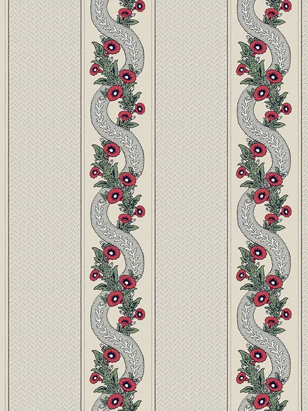 Abbeys Garland wallpaper in ruby color - pattern number MX9694 - by Ronald Redding in the Astoria collection