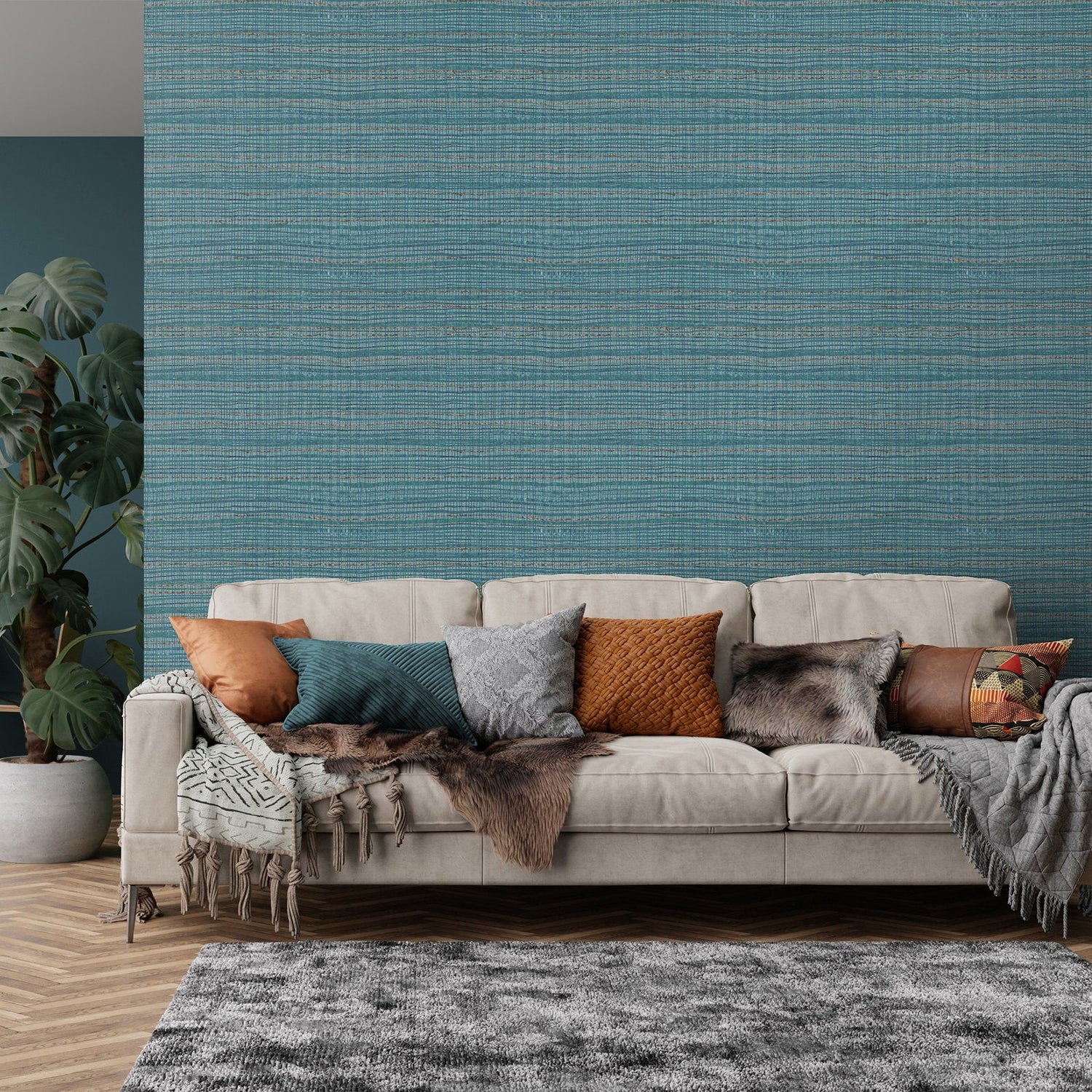 Wild Grass wallpaper in blue color - pattern number GH27099-23 - by Galerie in the Pepper collection