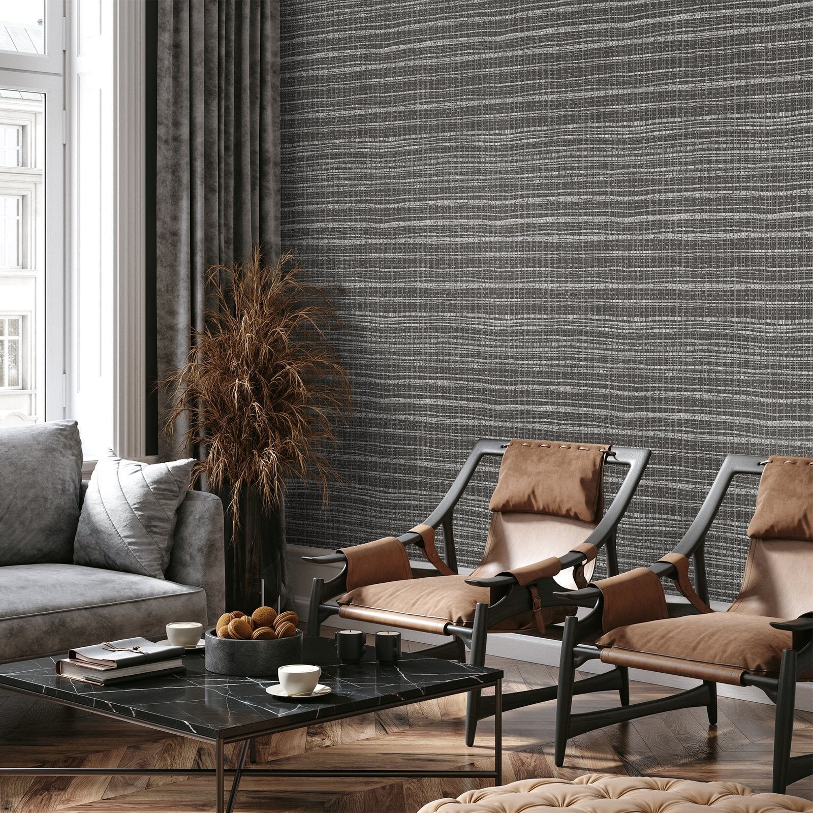 Wild Grass wallpaper in silver grey color - pattern number GH27104-23 - by Galerie in the Pepper collection
