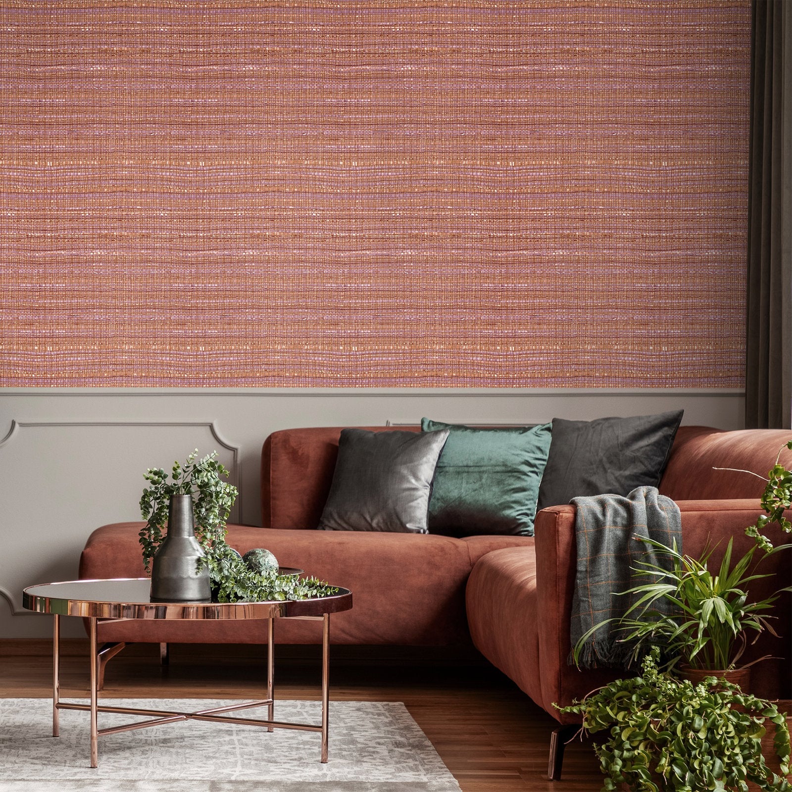Wild Grass wallpaper in orange color - pattern number GH27105-23 - by Galerie in the Pepper collection