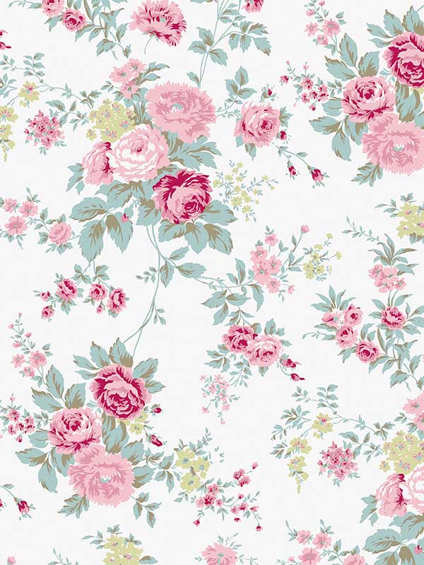 Wild Flower wallpaper in off white color - pattern number 125130 - by Graham and Brown in the Rachel Ashwell Shabby Chic Collection collection