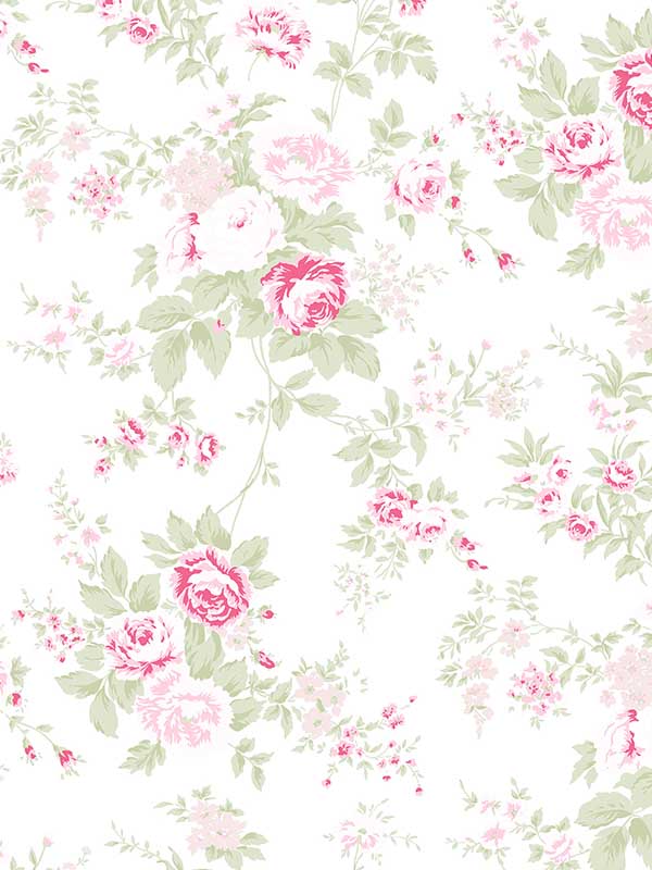 Wild Flower wallpaper in pink color - pattern number 125132 - by Graham and Brown in the Rachel Ashwell Shabby Chic Collection collection