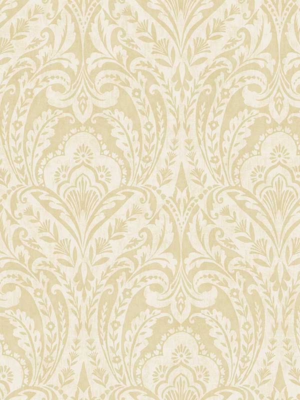 Berkshire Butter Damask wallpaper in butter color - pattern number 4147-27383 - by A Street Prints in the Haberdashery collection