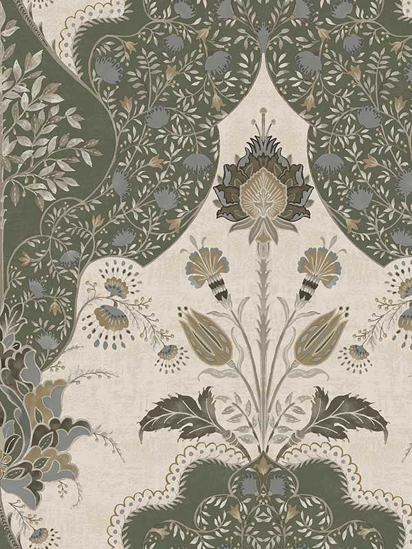 Auden Floral Grandeur wallpaper in green color - pattern number 4147-27391 - by A Street Prints in the Haberdashery collection