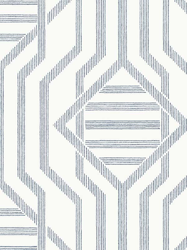 Essex Geometric wallpaper in dark blue color - pattern number 4147-27403 - by A Street Prints in the Haberdashery collection