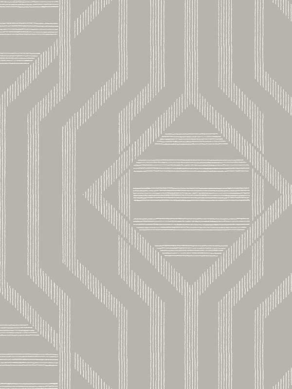 Essex Geometric wallpaper in light grey color - pattern number 4147-27405 - by A Street Prints in the Haberdashery collection