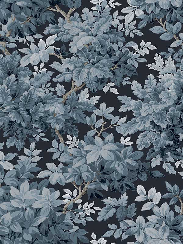 Greenwood Deciduous wallpaper in dark blue color - pattern number 4147-80003 - by A Street Prints in the Haberdashery collection